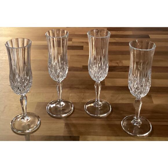 RCR Royal Crystal Rock 8” Fluted Champagne Glasses Aurea Italy Set Of 4 - Picture 8 of 10